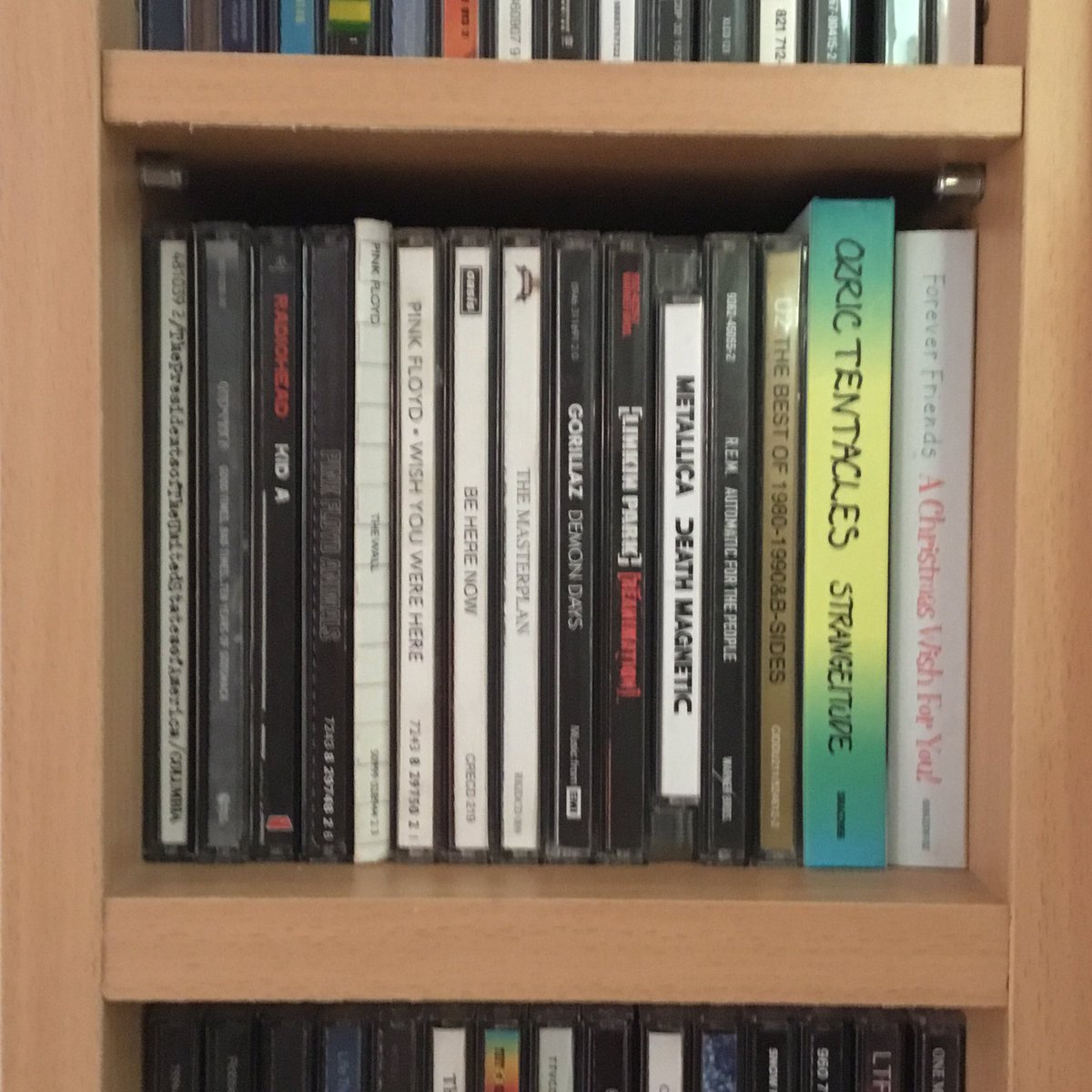 HarryKazzam's tweet photo. One great thing with lockdown is the chance and time to listen to so much music. Really listen, like in the old days, with no distractions other than perhaps reading the cover notes or creating something artistic. Just one shelf of many. #lockdownmusic #tunes #lockdownextension https://t.co/f3hlZBEo0u