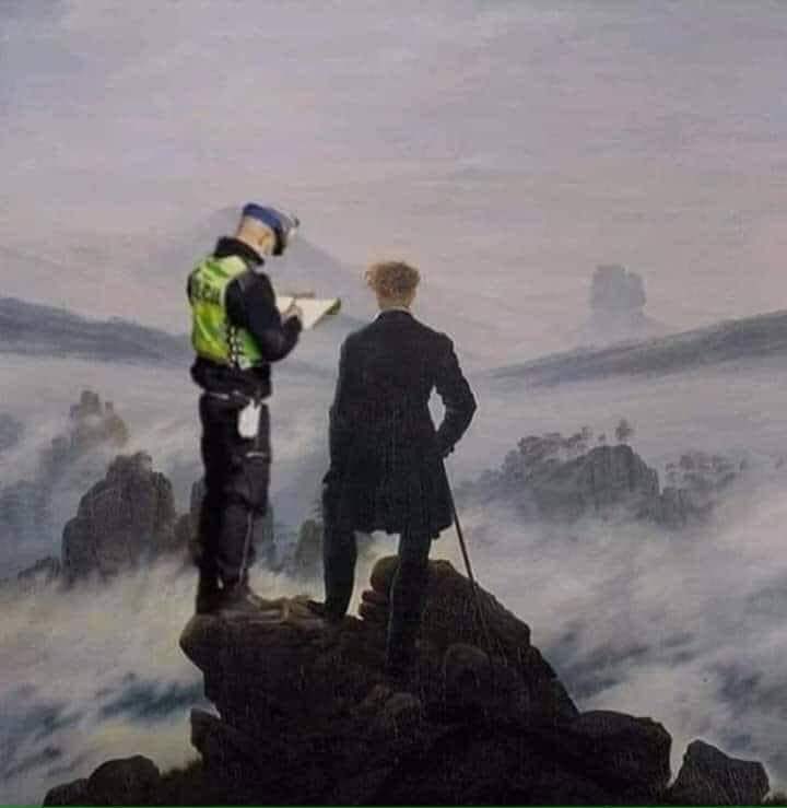 PhoebeShakespea's tweet photo. Just trying to have my daily existential walk out... #isolation #memeoftheday #classicalartmemes https://t.co/4VEHWS02lR