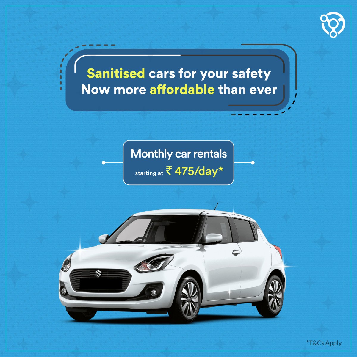 We've slashed our monthly rates to just ₹475/day* for the duration of this lockdown. All our vehicles are sanitised before you arrive, ensuring maximum safety for you. *T&Cs apply #staysafe #covid19india #carrentals #officecommute #office #bangalore #bengaluru #lockdown