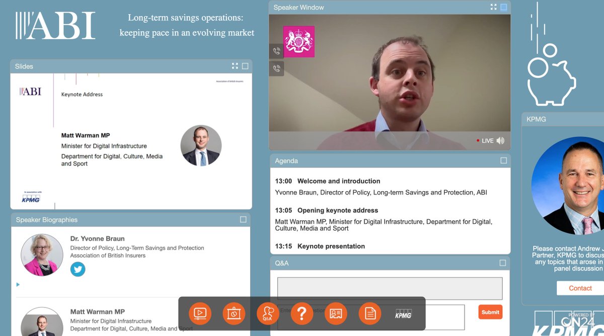 The_ABI_UK's tweet photo. Thank you to everyone who joined our#longtermsavings webinar yesterday with @kpmguk – fascinating discussions on #covid19, #pensionsdashboards &amp; #data challenges facing the long-term savings industry! Huge thanks go to @mattwarman and all of our wonderful panellists and speakers! https://t.co/XyNCsWsIBX