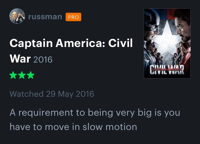 Letterboxd_'s tweet photo. Captain America: Civil War (2016) https://t.co/qtatNLJsZp