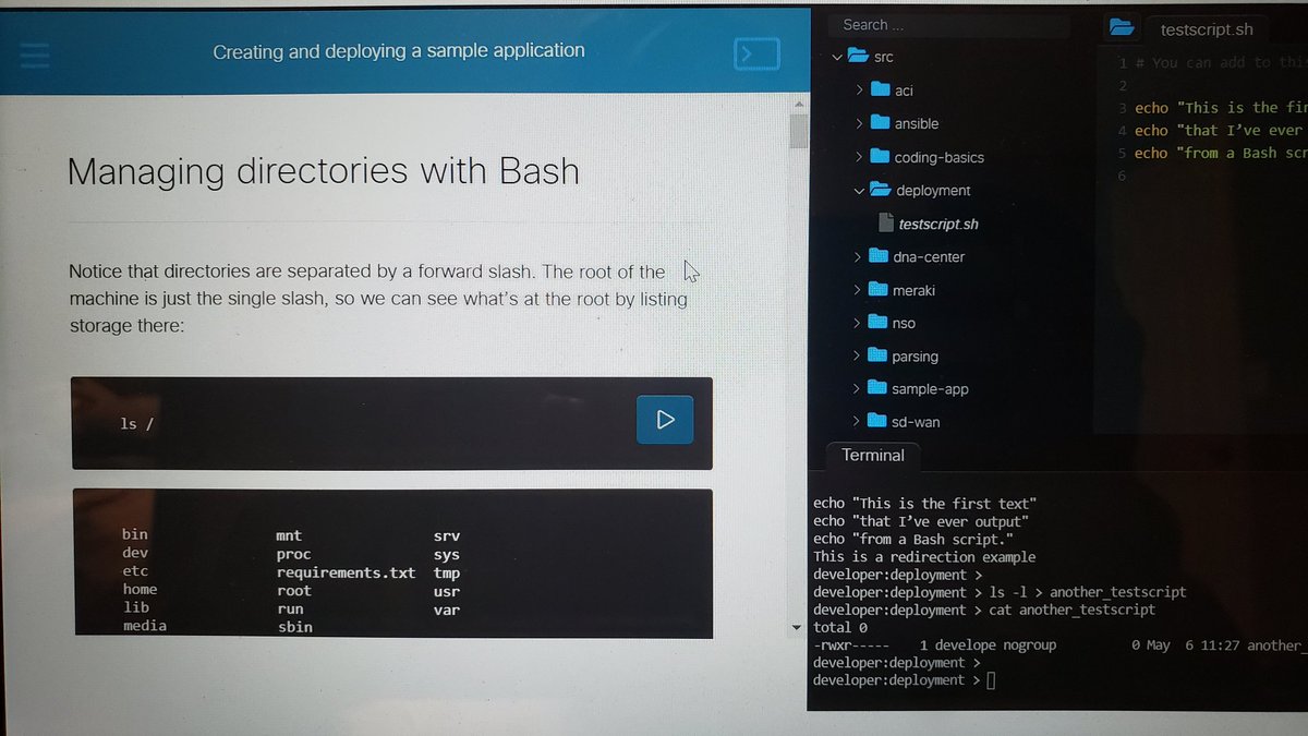jasonrpell's tweet image. Getting into Bash details, which I love diving into. Have touched the surface of this already but taking good notes so it sticks! @CiscoDevNet #DevNet #DevNetAssociate