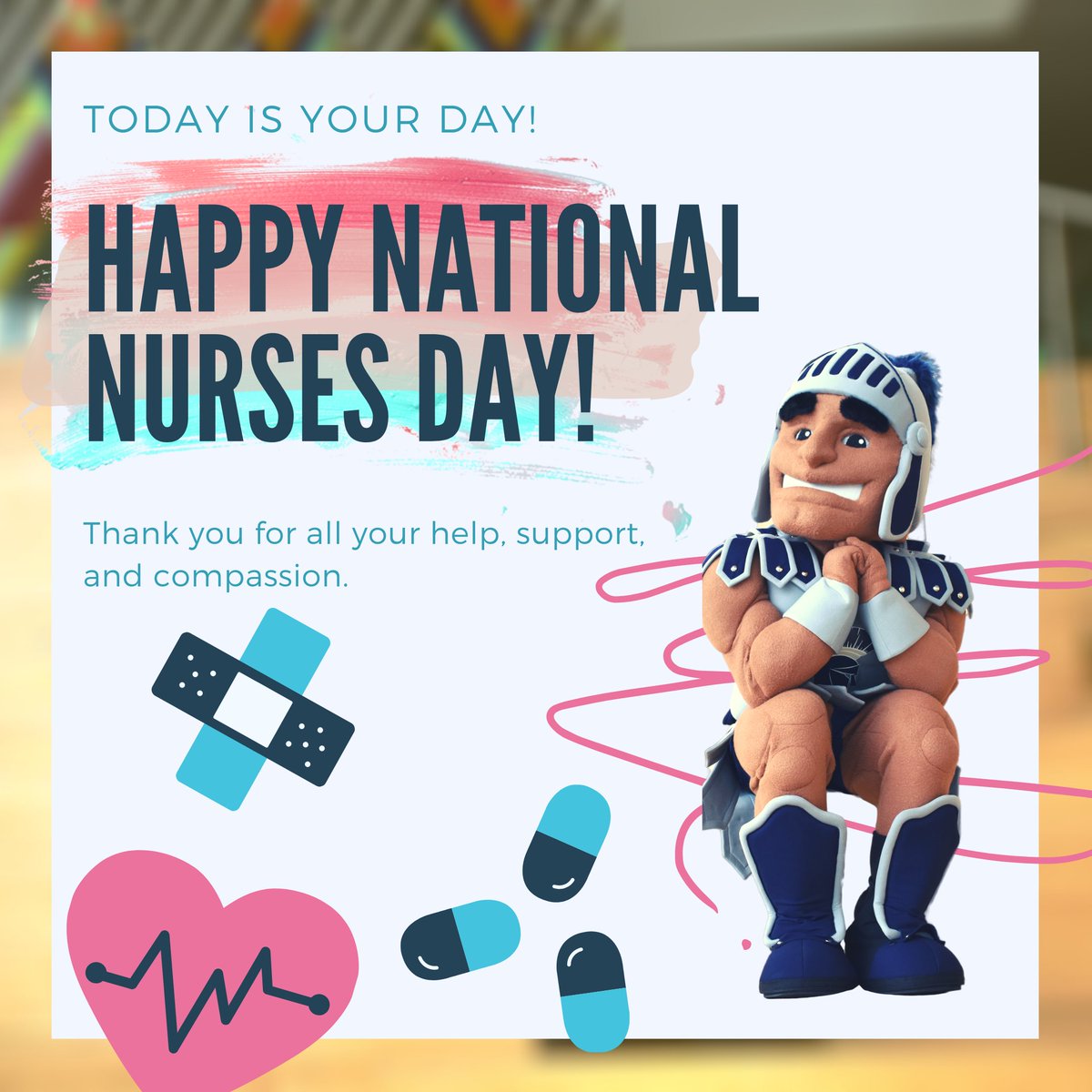 SAL_CWRU's tweet photo. This #wellnesswednesday Spartie would like to say a quick thank you to all health care workers doing their part to keep us safe and healty during this COVID-19 pandemic! Happy National Nurses Day; thank you for all you do! ❤🏥 https://t.co/dZfz8o94aR