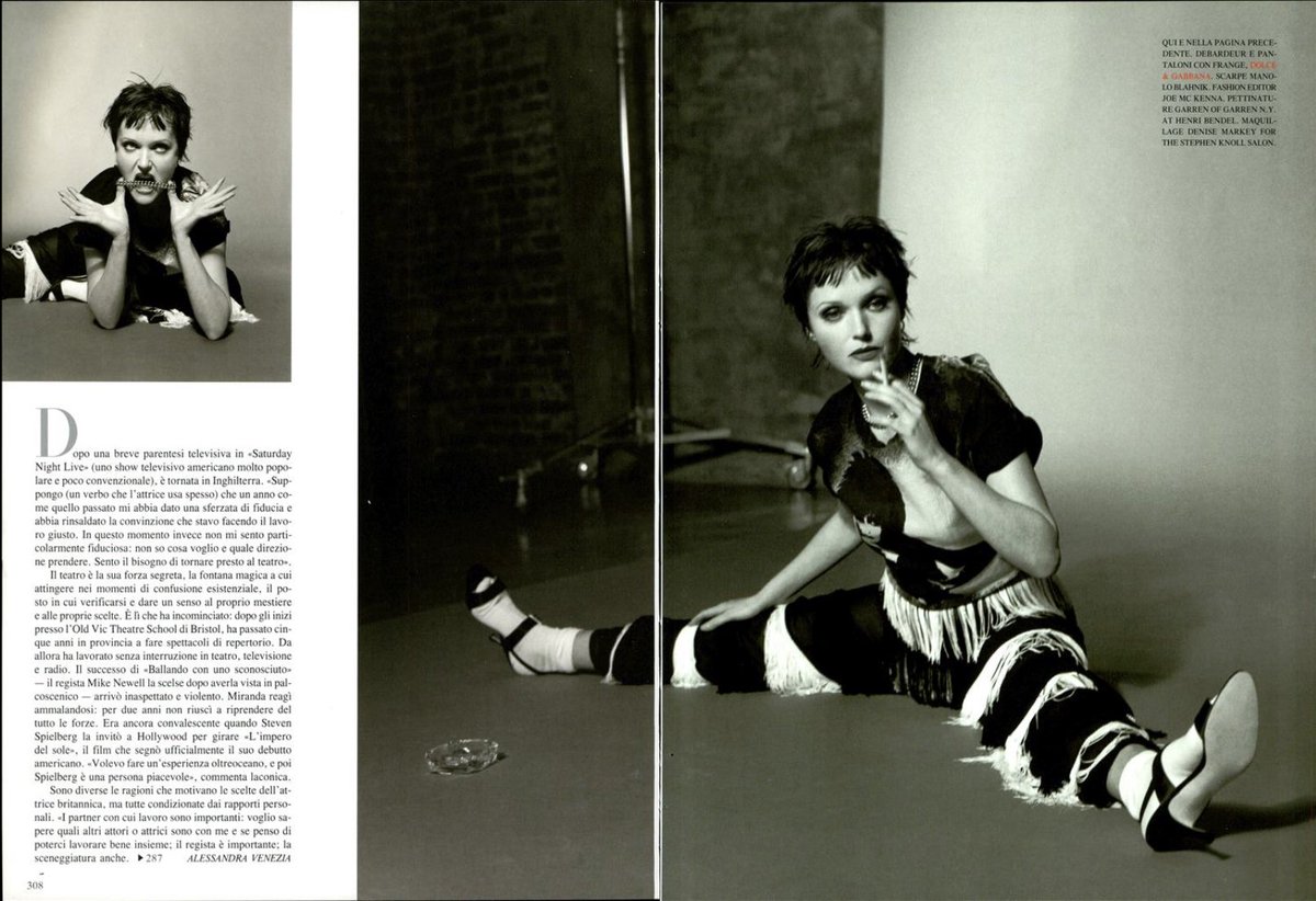 Thinking about Steven Meisel’s pictures of Miranda Richardson for Vogue Italia’s March 1994 issue. That’s all.