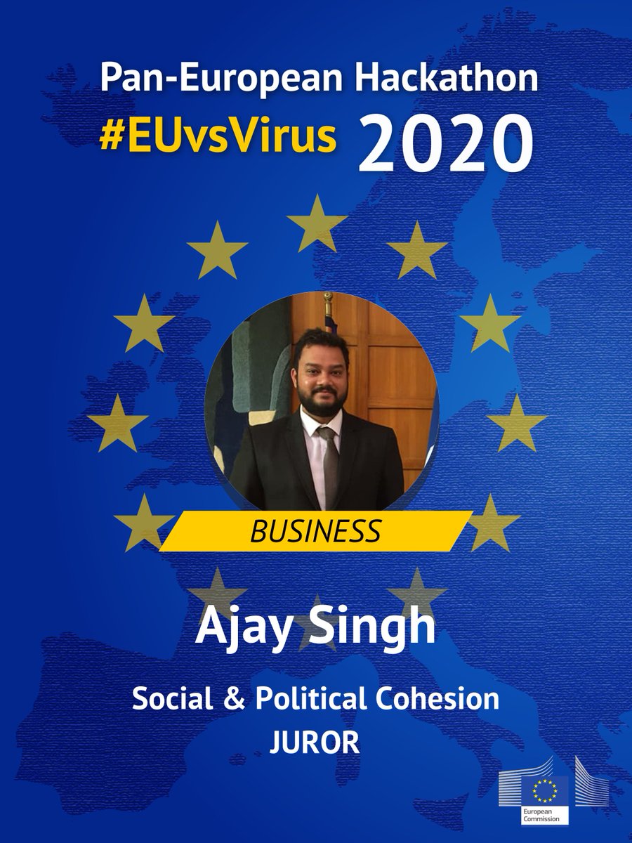 azeysingh's tweet photo. Honored to be a Jury member for @EUvsVirus global hackathon. #EUvsVirus #euvsvirushackathon
So many amazing ideas caught my attention.
Congratulations to all the winners as well as participants. Thanks, @EU_Commission https://t.co/dP7GxX1Led #hackforeurope #hackthepandemic https://t.co/nM5b30bctz