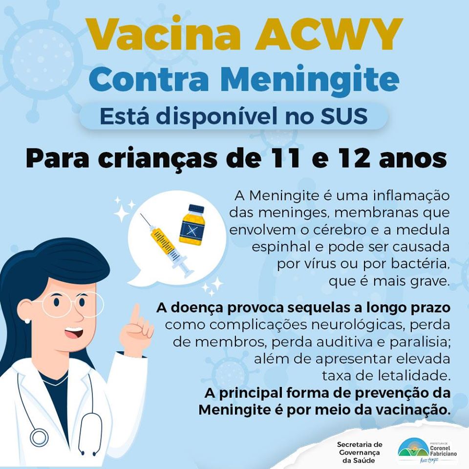 Drmarcosbizarro's tweet photo. Se liga!! 🚨🚨
A vacina ACWY contra a Meningite está disponível em nossas Unidades. Atualize o cartão de seus filhos. 😉
#saude #acwy #meningite #cuidese #vacina #novostempos https://t.co/RmHVAA2RCc