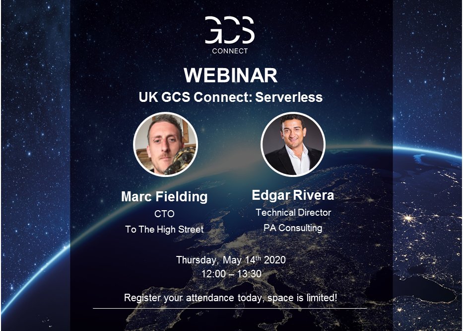RecruitmentGcs's tweet photo. We've got another #serverless webinar next Thursday, May 14th! You can register here: https://t.co/CfTBgXqqzg & join our Meetup group to stay up-to-date! https://t.co/PbLgAkIleB #uk #reading #miltonkeynes #techtalks #gcsserverless https://t.co/DP5TwvCSGK