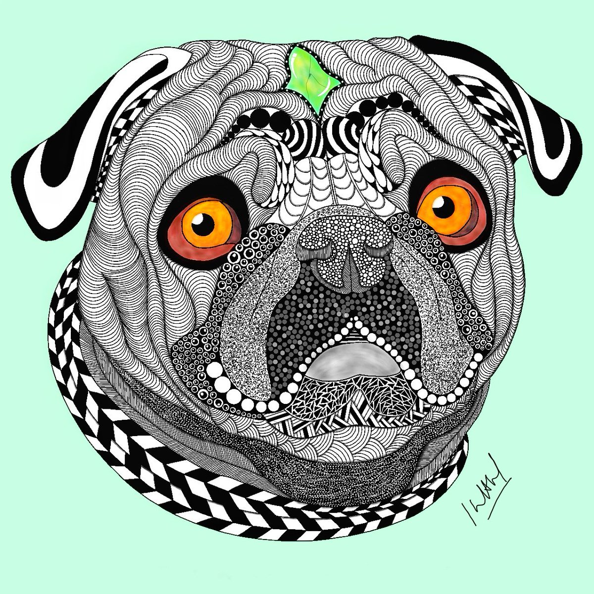 mindlessmoron's tweet photo. Licking faces, 
Furrowed brow and wrinkles, 
Really cute. 

#pug #pugs #pugsofinstagram #pugart #puglove #puglovers #pugworld #dog #alltheseillustrations #picame #socfeature #illustrateddoris #illustrationhowl #artistic_support #illustration #instaartist #instaart #sketchbook https://t.co/mqnxQ3y0ce