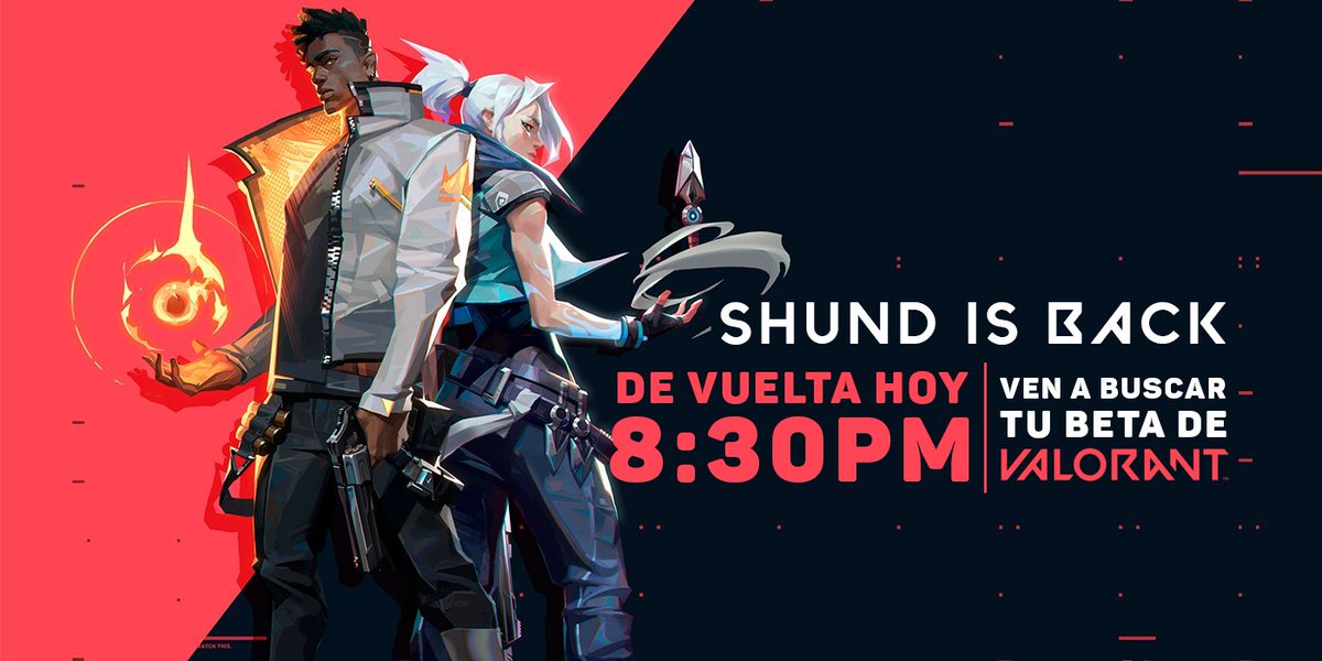 ShundGaming's tweet photo. Adivinen quien regresa con los streams!! Volvemos hoy con valorant! ven a buscar tu beta a las 8:30pm (hora AST) en Twitch!...

#twitchstreamer #VALORANT #VALORANTLATAM #shundgaming https://t.co/FFXYzxEZ3j
