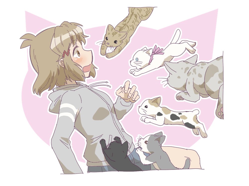 にゃーん。イフ花さんは猫に好かれやすそう。 