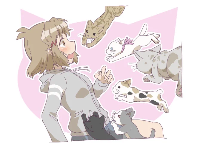 にゃーん。イフ花さんは猫に好かれやすそう。 