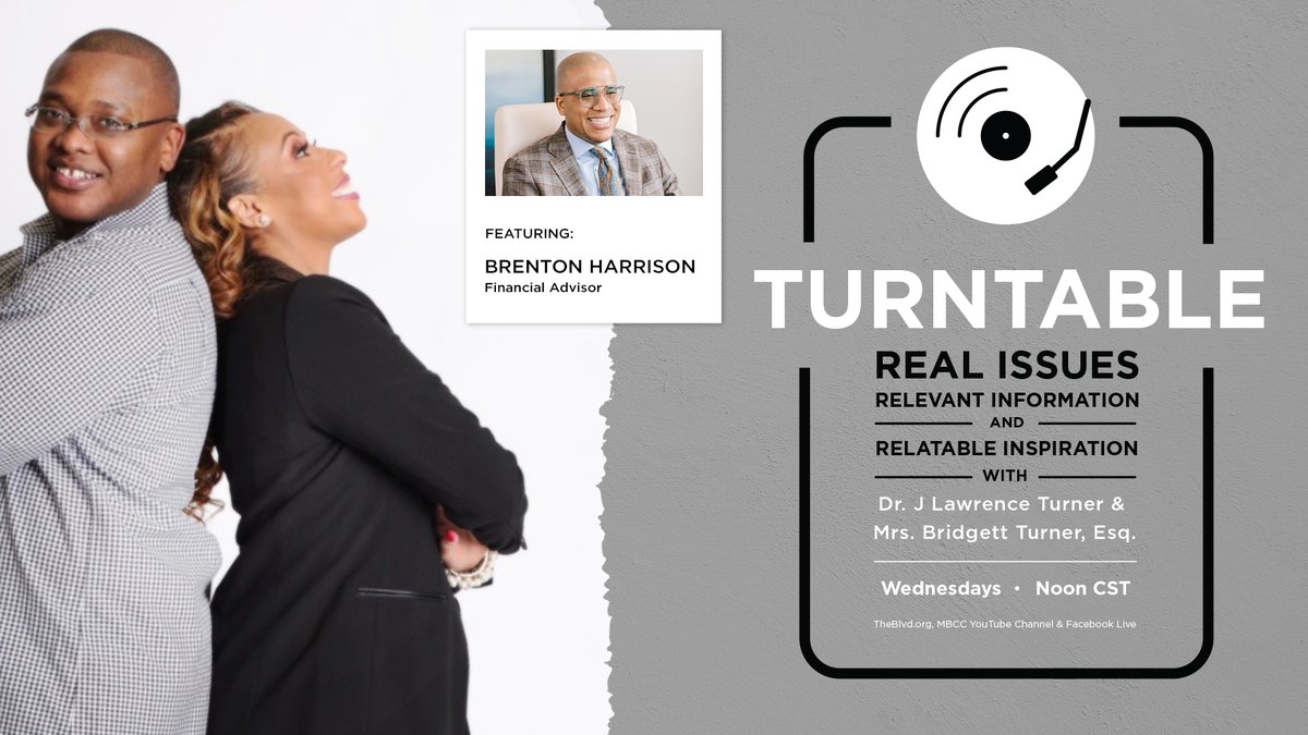 This week, The TurnTable welcomes Brenton Harrison, who works as a Financial Advisor.

We're excited to chat with him and get his thoughts on handling finances in a pandemic. Join us at Noon on FB Live, YouTube, or TheBLVD.org.

#BLVDConnect #TheBLVDMemphis