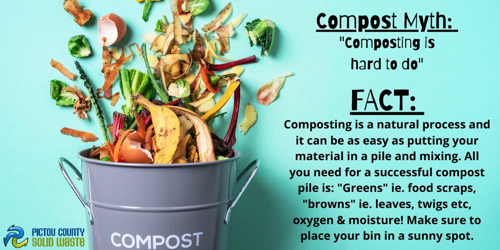 pcwastemgmt's tweet photo. Let mother nature do the work! Composting is a natural process and you only need some kitchen &amp; yard scraps to get started! @DivertNS @WRWCanada #ICAW20 #CompostAwareness #NothingWasted #Environment #BackyardComposting https://t.co/Pz60ZChimq
