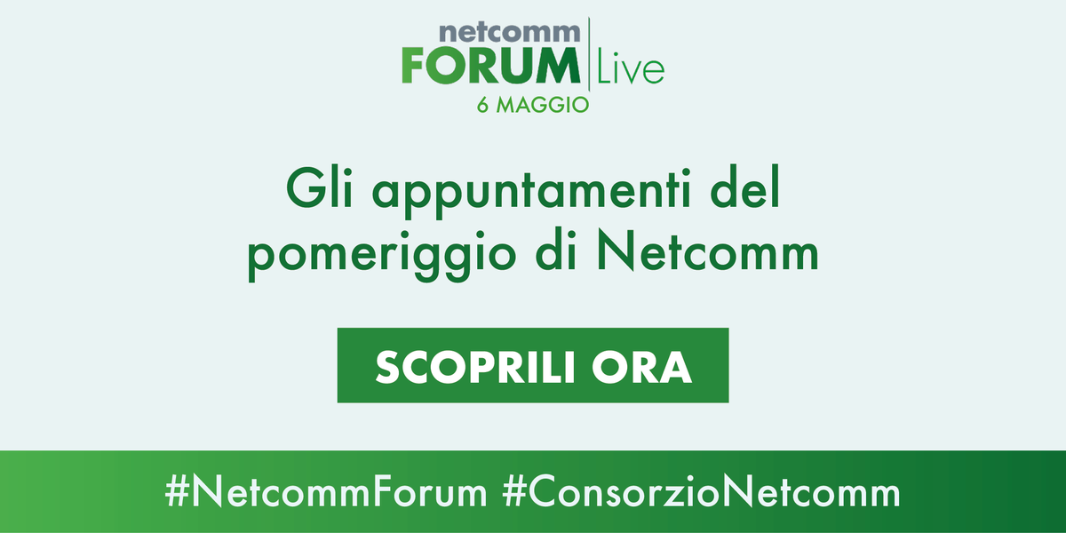 ConsNetcomm's tweet photo. Riprendono i lavori del Netcomm FORUM Live 2020 con gli appuntamenti di Netcomm del pomeriggio:
👉 Link all'agenda:
https://t.co/mGDSRuf4tr

👉 VAI all'Evento: https://t.co/CEhNjYWzyo

#NetcommForum #ConsorzioNetcomm https://t.co/KxuzY5AUGx
