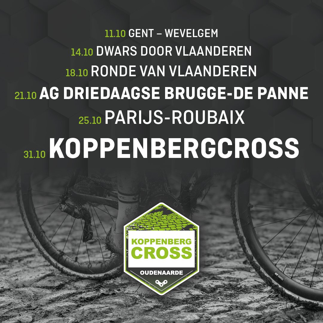 Eindelijk: alle kasseiklassiekers op een mooi rijtje! 

Blij dat wij met de <a href="/Koppenbergcross/">Koppenbergcross</a> de climax mogen zijn 💪😉🤩