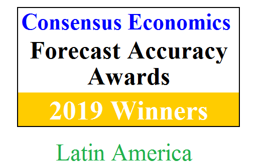 ConsensusEcon's tweet photo. We are pleased to announce the winners of our 2019 Forecast Accuracy Awards for the Latin American region. Please see the following link for more details #GDP #Inflation https://t.co/hY5rEr26KM https://t.co/7U8bs9dSrC