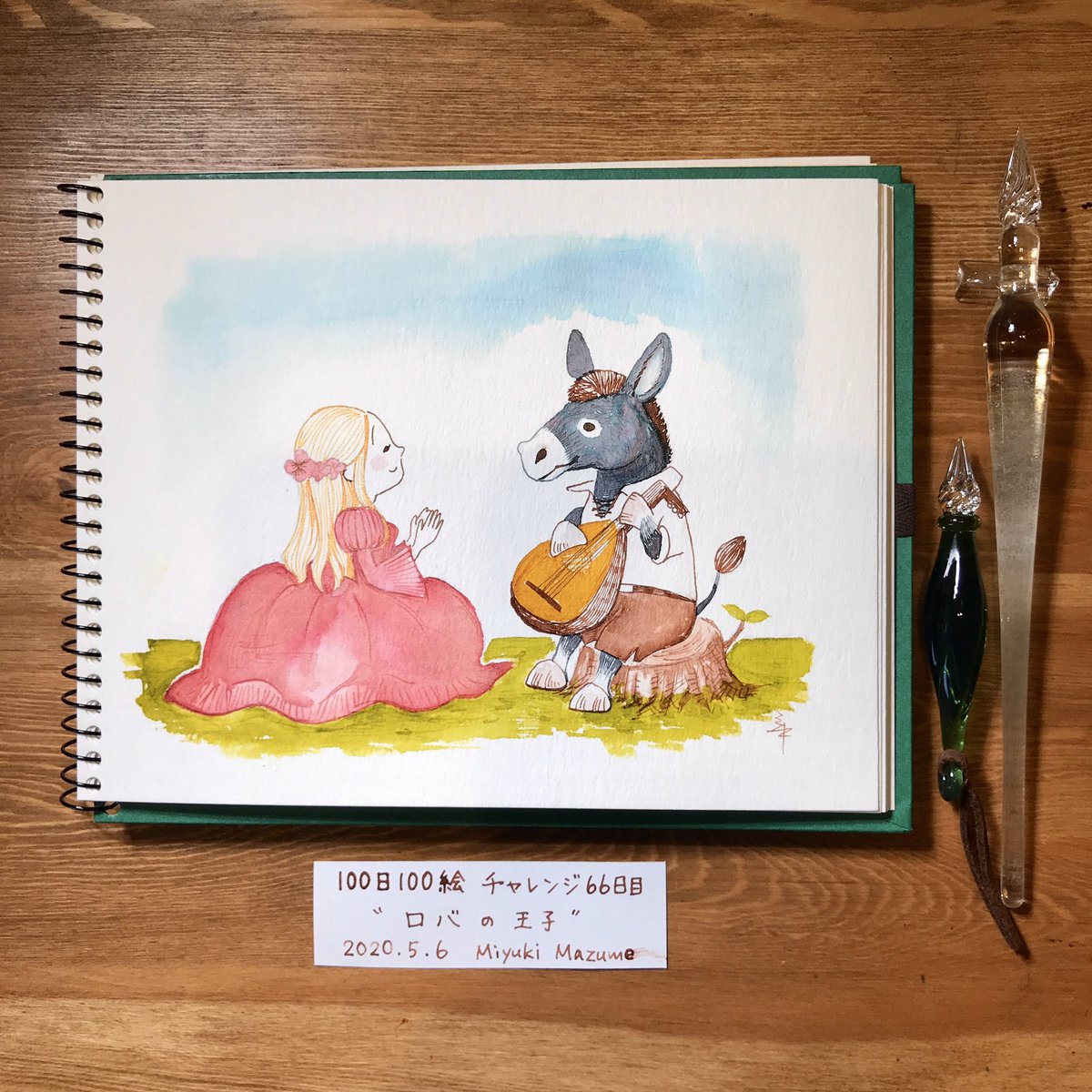 ট ইট র マヅメ ミユキ イラストレーター 100日100絵チャレンジ 66日目は ロバの王子 を描きました ロバの姿に生まれた王子様のお話です ガラスペンで100日100絵 100days100drawings ガラスペン インク沼 イラスト ガラスペンイラスト インク画