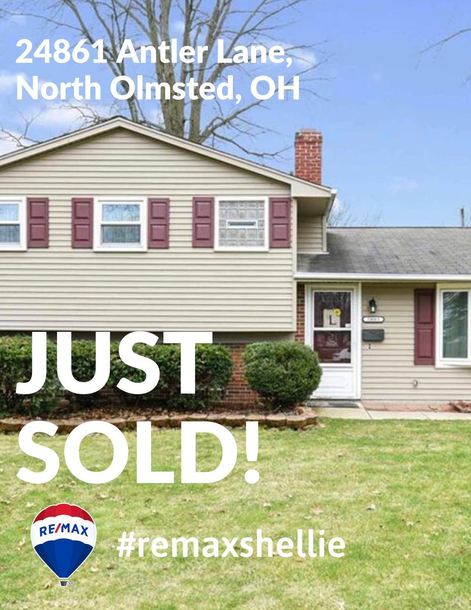 RemaxShellie's tweet photo. JUST SOLD!
24861 Antler Dr., North Olmsted
Congratulations to my first time buyer who purchased this home in North Olmsted! Listing inventory is still very low for the amount of buyers looking across many areas. #remaxshellie #shelliesells #remaxtrinity https://t.co/pbjt6FmanU