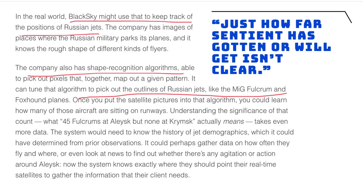 Black Sky is real, they’re a contractor, they Hoover data, and Flynn would most definitely know about them