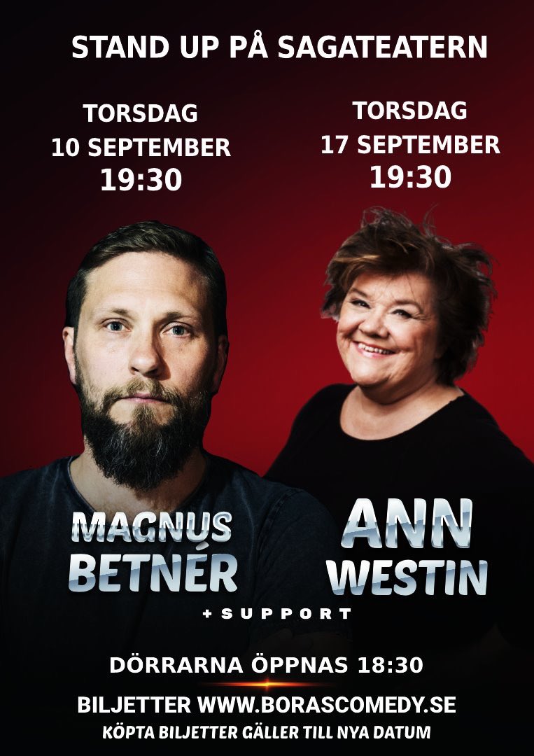 borascomedy's tweet photo. OBS! NYA DATUM!
Vi hoppades in i det sista på att läget skulle ljusna. Men på grund av rådande omständigheter med Coronaviruset måste vi flytta fram vårens evenemang till efter sommaren. Köpta biljetter gäller till nya datum.

Håll er friska, vi saknar vår publik ❤️ #borås https://t.co/bhcuXVh0mY