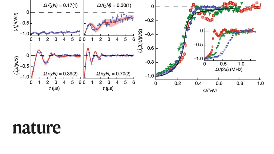 NaturePortfolio's tweet photo. Research published in Nature demonstrates that an ensemble of ultracold strontium atoms in an optical cavity allows the simulation of non-equilibrium dynamical phase transitions of spin models. https://t.co/VD6zhhrIJb https://t.co/XGdxr0D6E6