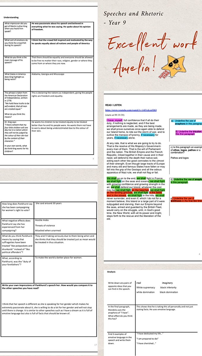 Another excellent speeches and rhetoric booklet completed by Amelia. Massive well done! 🤩👏🏽 Super proud of all our wonderful pupils. 🥰 <a href="/ASCCEnglish/">All Saints English</a> @allsaintsccduk