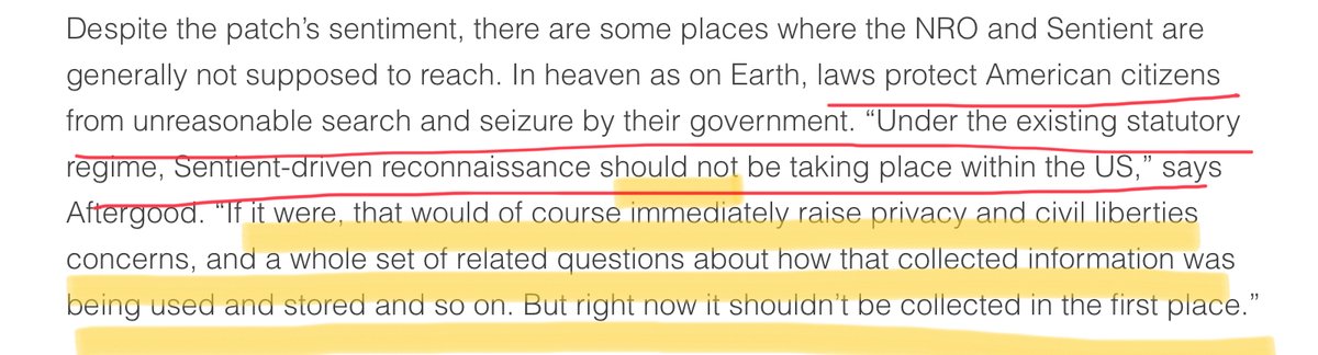 If American spy satellites were used to collect data on Americans, that’s a huge legal problem