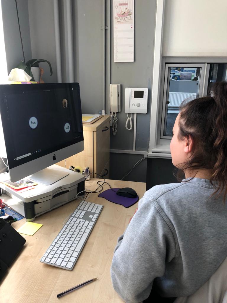 Virtual schooling collides with traditional classroom onsite at TBAP Cambridge. #tbap20 #thisisap