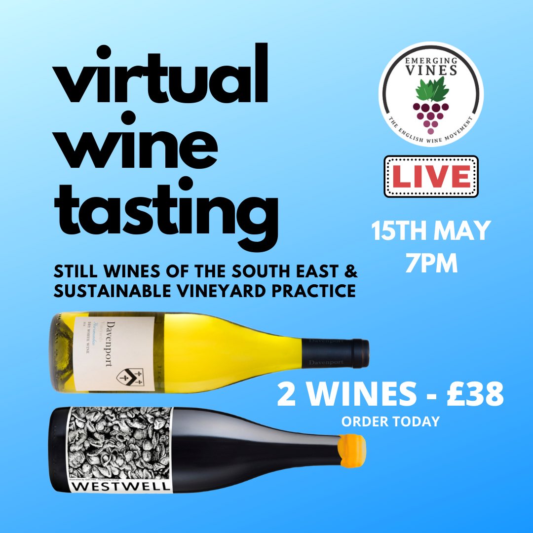 Our next Virtual Tasting package is now available and this time we’ll be going live, here on Instagram, on Friday 15th at 7pm ✅🥳

This time we’ll be tasting two stonking still wines from the South East of England 🤩🤤

emergingvines.co.uk/wine-shop/virt…