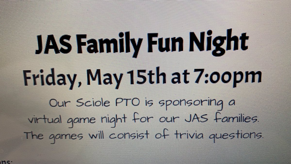 JASElementary's tweet photo. More information can be found on the school webpage and the Sciole PTO Facebook page! #JASElem https://t.co/T26kEvuDqJ