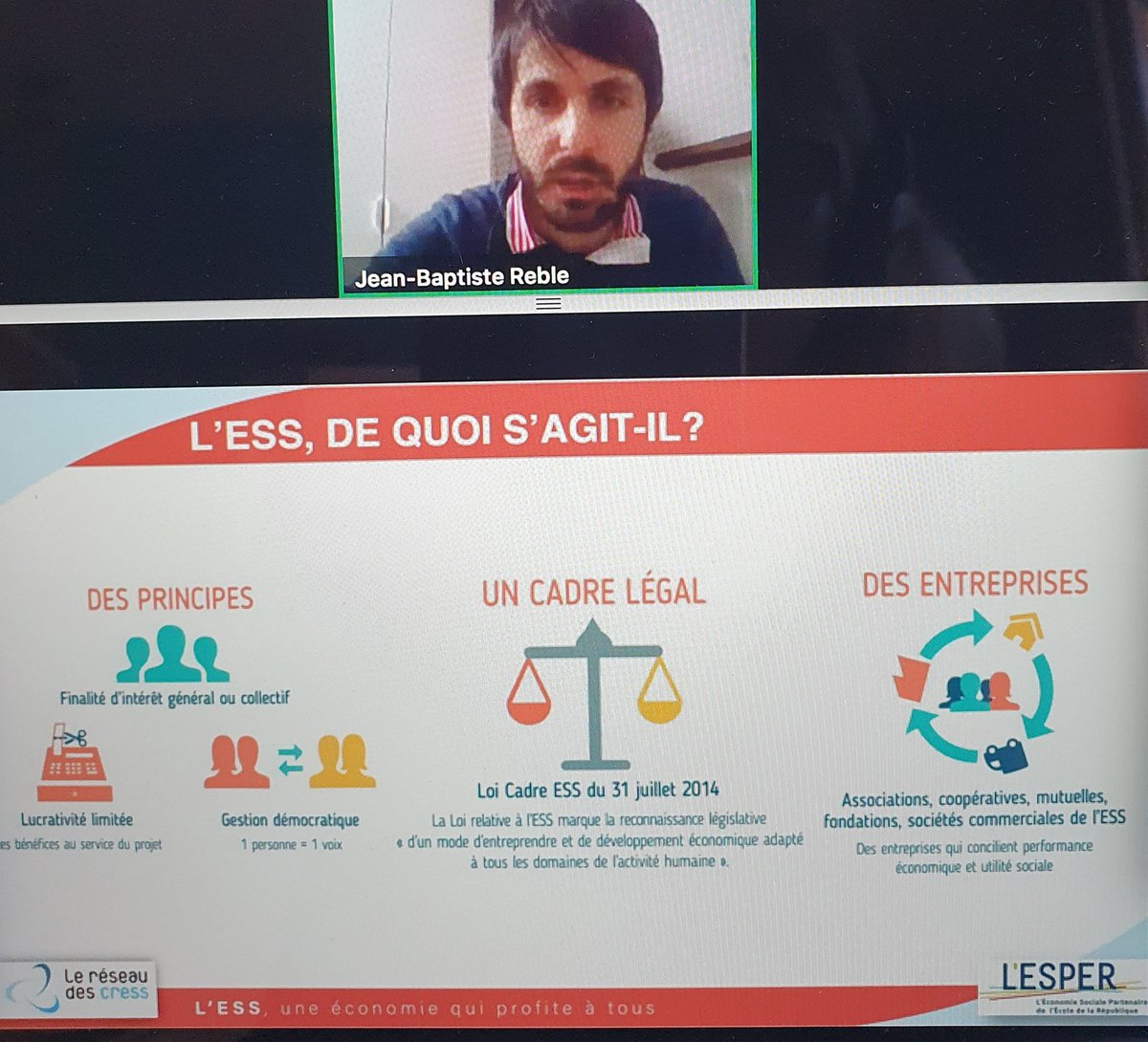 Le Webinaire des CRESS  "Faire découvrir l'ESS à ses eleves" à commencé #ESS #education