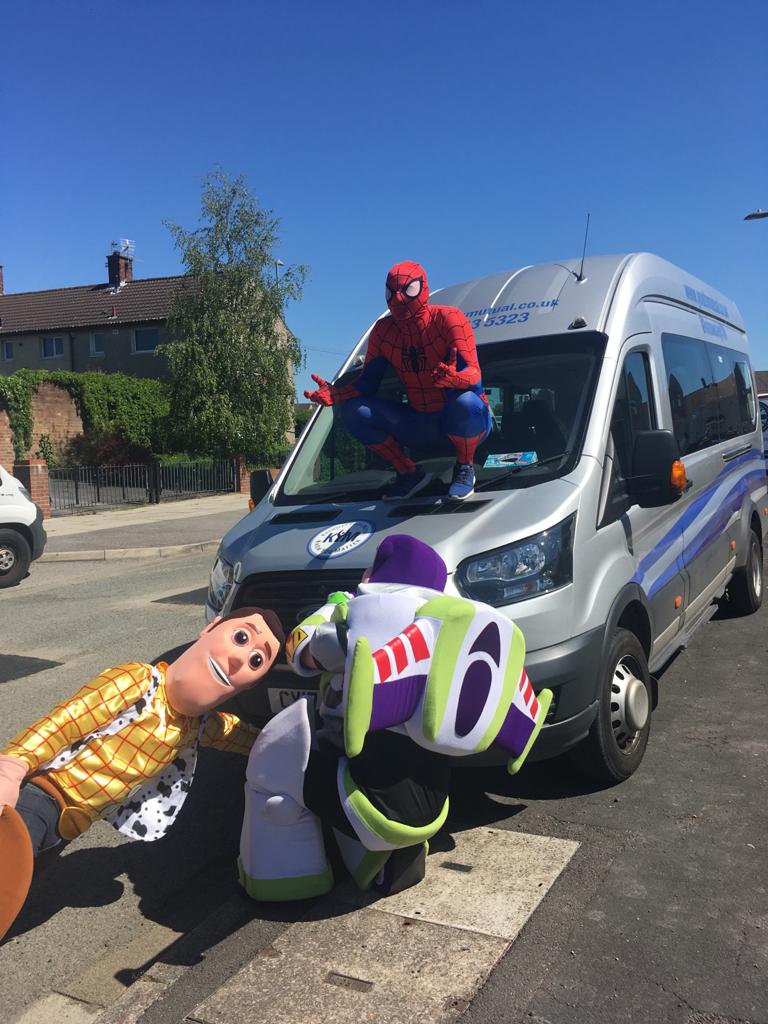 maxellisKYM's tweet photo. Spidey sensors were tingling when we bumped into buzz &amp; Woody! On our delivery round to some Me Time families. #staysafe #youthworkmatters #bettertogether https://t.co/KBOI06BkrJ