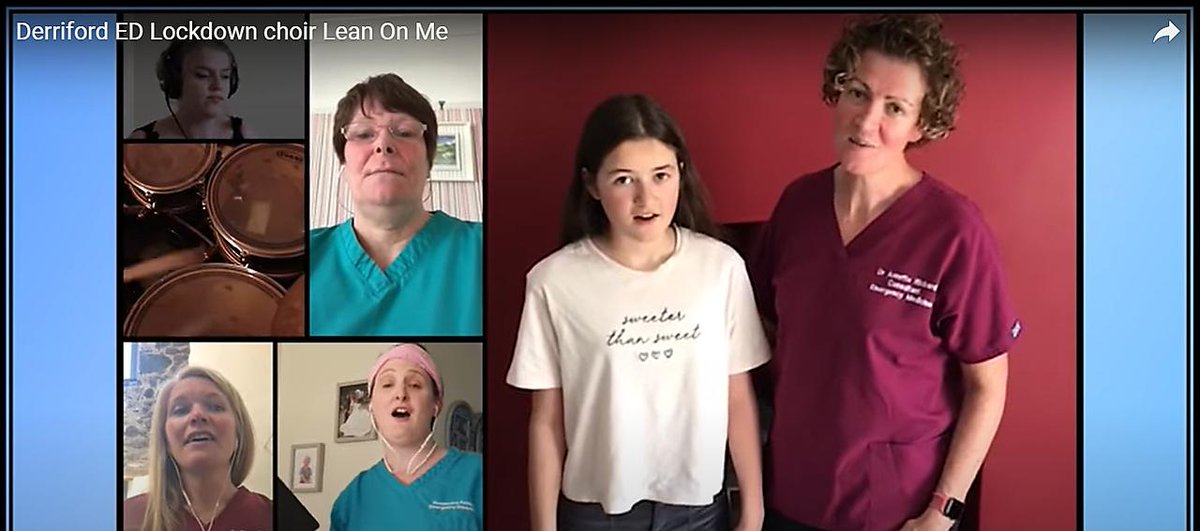 PlymUni's tweet photo. A music video featuring NHS workers singing the classic track Lean on Me and produced by @PlymUniMusic, has now been viewed more than 22,000 times on social media and played on BBC TV.

Read more 👇
https://t.co/X476IPBmnV https://t.co/Jxq5wTfqrZ