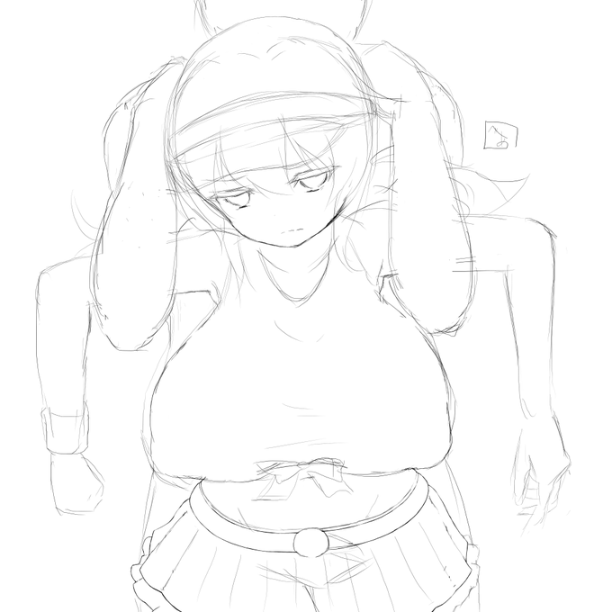 次のskeb絵は公開品なのでラフ
もちろん今回もおっぱい 