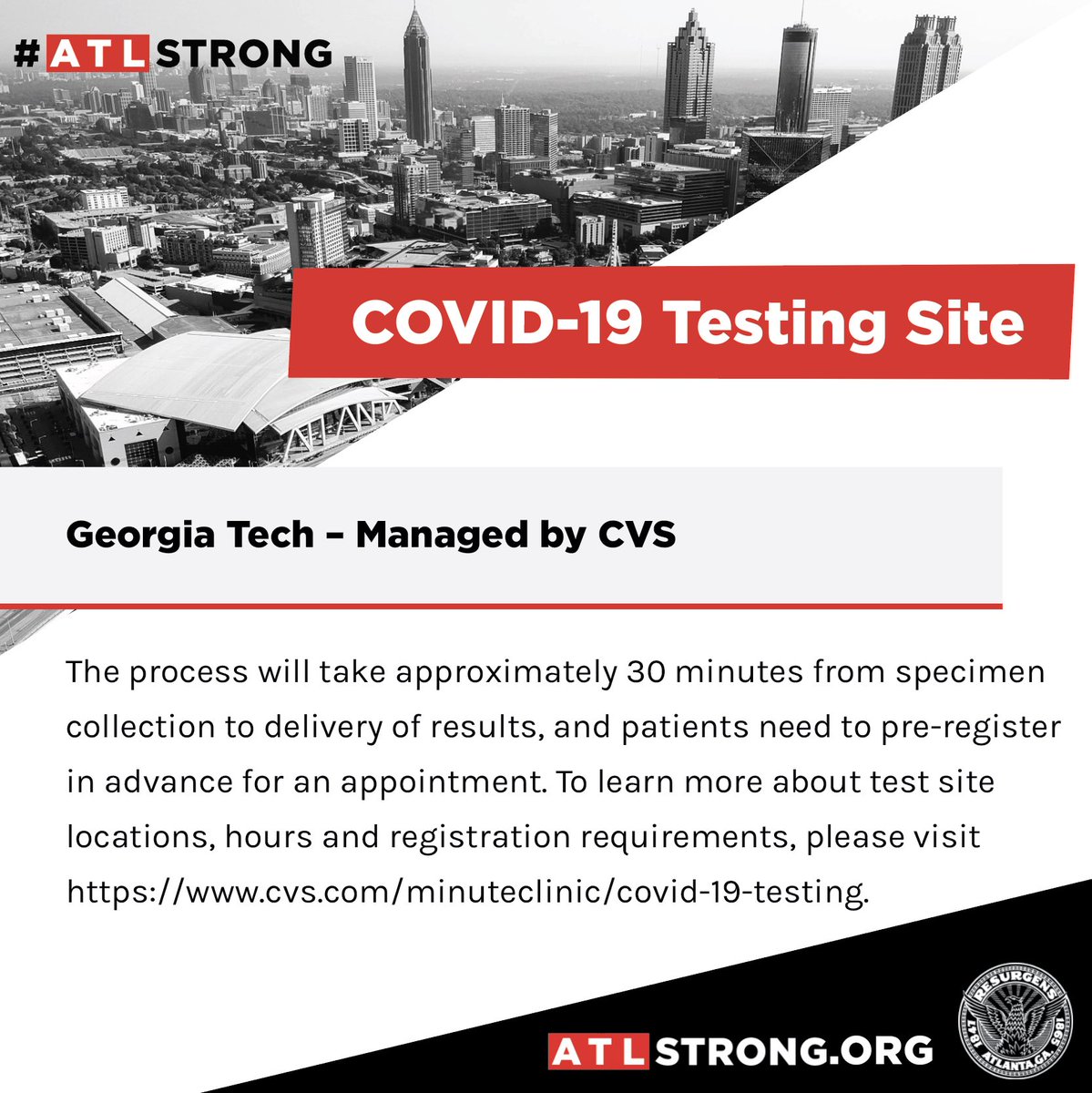CityofAtlanta's tweet photo. Need to know where to get tested for #COVID19? See the graphics below for Atlanta’s test sites. Visit https://t.co/bR4GczuOS9 or call @ATL311 for more information on site locations and how to register. #ATLStrong https://t.co/rx5jja3KMX