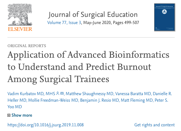 psyoo's tweet photo. Great Job Team! Sitting right at the intersection of cancer research and physician well-being. Thanks Vadim and the whole gang! @YaleSurgery @JSurgEduc #SurgEdLab #MoreFigures
https://t.co/pw78SBFM7m https://t.co/3OWsESpE0N