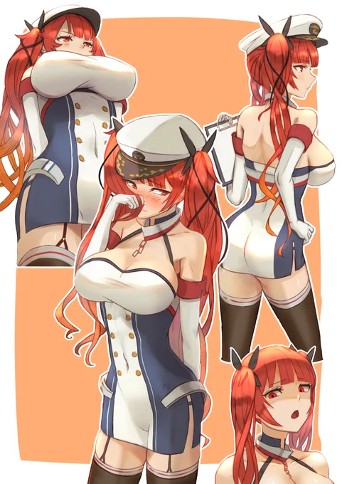意外かもしれないけどアズレンのホノルル好きなんですよっていう練習絵。 #アズールレーン 