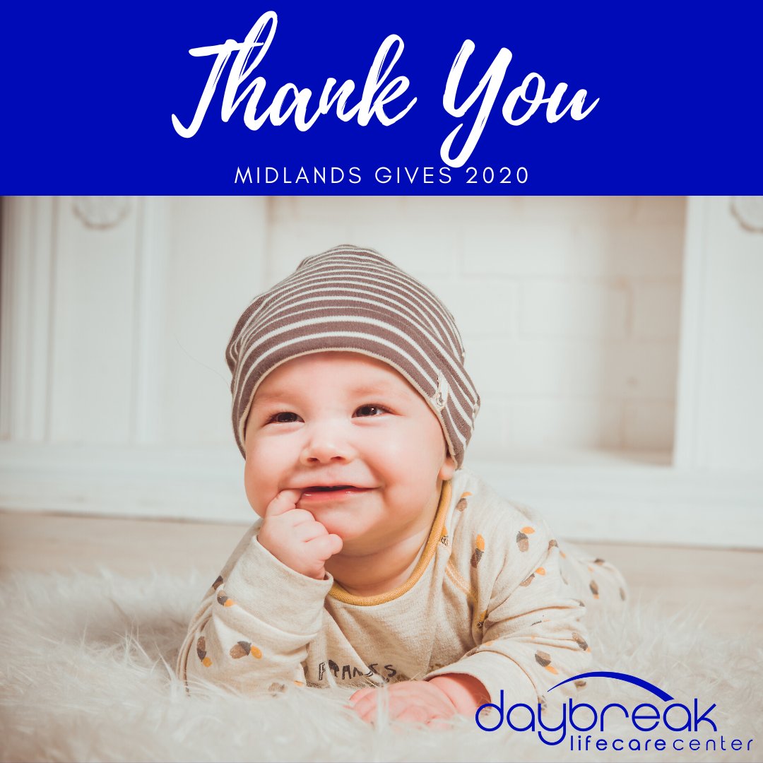 DaybreakCola's tweet photo. We are so overwhelmed by our generous donors who helped us raise $16,191 for Midlands Gives. Because of your support, we're able to continue operating during this unprecedented time by providing compassionate care to men and women facing unplanned pregnancies in our community. https://t.co/7VLWPxg4C1