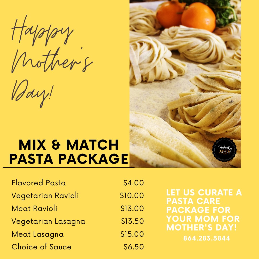 GetNakedPasta's tweet photo. Mother's Day, Gift Certificates, and COVID19 Update - https://t.co/ZjJmYFQlSx https://t.co/g7FlRf9MgB