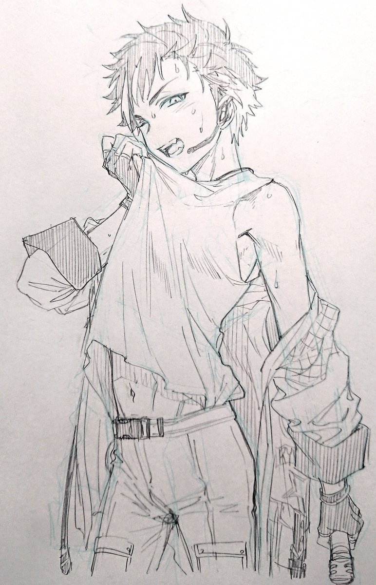 モーターショウの衣装カッコ良!!描きたい!!描けない!!汗だく腹チラ描きたい!!描けない!!!んぎぎぎ 
