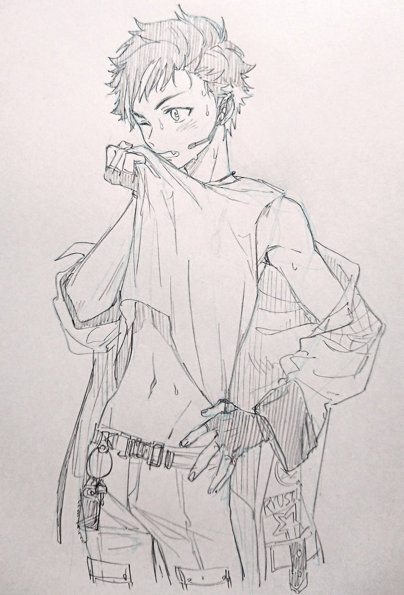 モーターショウの衣装カッコ良!!描きたい!!描けない!!汗だく腹チラ描きたい!!描けない!!!んぎぎぎ 