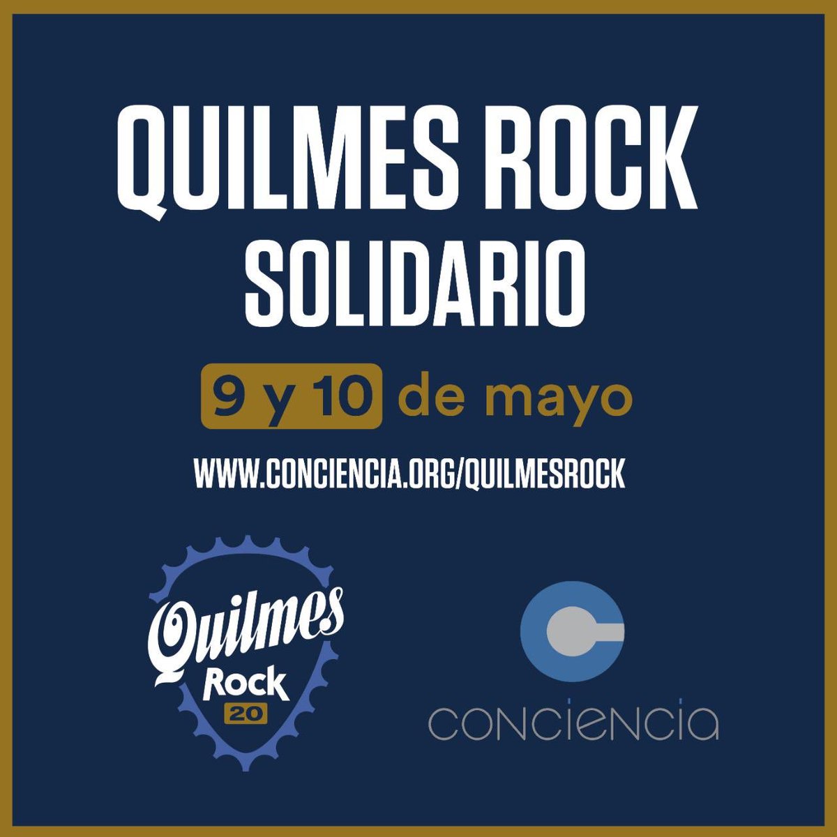 UMChajari's tweet photo. 🎸🎶🎙️CONCIENCIA SE SUMA AL QUILMES ROCK🎙️🎶🎸
.
@cervezaquilmes vuelve con su histórico festival y este año @asconciencia se suma con el objetivo de acompañar dos causas: 
. https://t.co/a396Uu0oz9