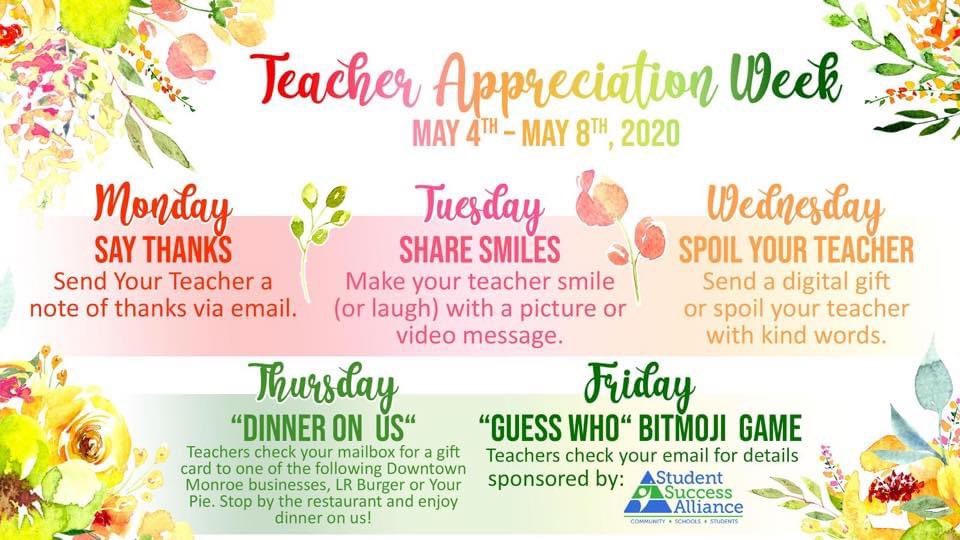 MonroeArea's tweet photo. Today’s Mission: Spoil your Teacher!
#TAP2020 #monroeproud https://t.co/VQ7j5qw28P
