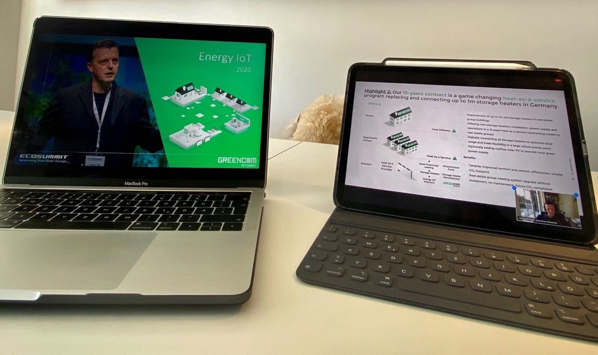 The 1st ever @ecosummit  Zoom event took place today! Our COO, @pmmb could not have been more excited to attend and watch our CEO, <a href="/feisst/">Christian Feisst</a> present! Kudos to @ecosummit for bringing this event online! Watch this space for similar GreenCom events #weareinthistogether #iot