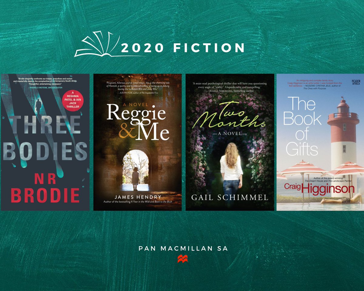 PanMacmillanSA's tweet photo. Looking for ways to make the most of the #Lockdown?
Here's a selection of brilliant, new, local fiction page-turners to read, all available on eBook at marked down prices: https://t.co/XI4udgY2vG
#ThreeBodies #ReggieandMe #TwoMonths #TheBookofGifts https://t.co/LsbuTP9Fb9