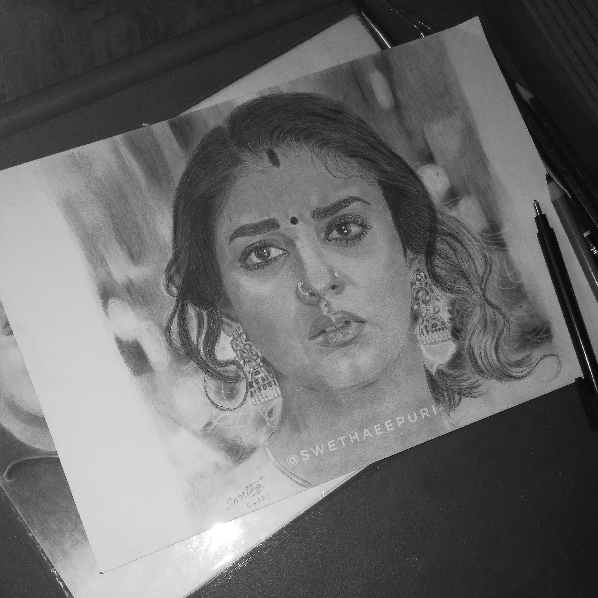 Jawan Lady Superstar Nayanthara Pencil Sketch 2024