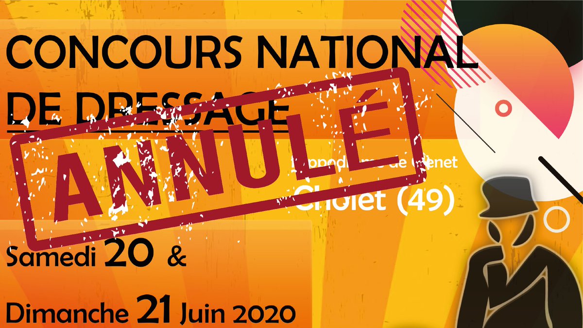 equievents's tweet photo. [ANNULATION]

C'est avec une énorme déception que toute l'équipe de Vendée EquiEvents vous fait part de l'annulation de son Concours National de Dressage à Cholet du 20 et 21 Juin 2020. https://t.co/MFZxWfK1cE