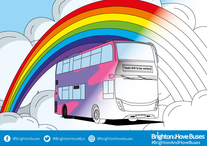BrightonHoveBus's tweet photo. In case you missed it last week, we've uploaded some colouring sheets on to our website for you to download and print off. Check them out at https://t.co/T6whEElZ6w

Get creative and share your designs with us using the hashtag #BrightonAndHoveBuses ✏️

#StayInColourIn https://t.co/tj2EaoXaPt