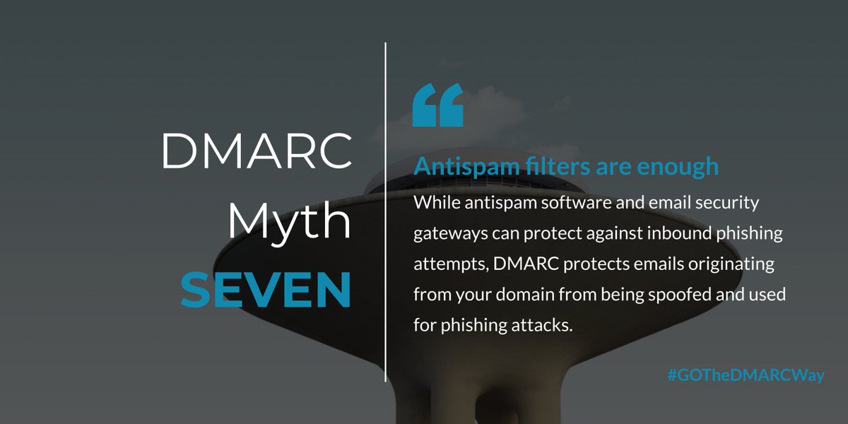 EMEA_GCA's tweet photo. Our global team of #DMARC myth-busters has detected one more specimen! 👽 Thanks, @powerdmarc for joining our hunt for #DMARCmyths and finding our number 7: 'Antispam filters are enough'. Remember to share and, more especially, to #GoTheDMARCWay! @GlobalCyberAlln @shazam27 https://t.co/RLeHQcA8Zo