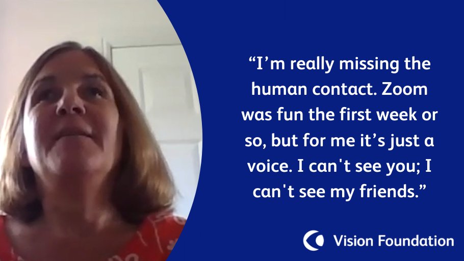 Vision_Fdn's tweet photo. Are you looking forward to your socials on Zoom? Before your next call, take a moment to reflect on what virtual communication feels like with sight loss. Hear more about #BlindLockdownLife: https://t.co/n1J8zmVHz8 https://t.co/ZRbMiSGMZy